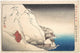 Nichiren in Exile on Sado Island art print by Utagawa Kuniyoshi.