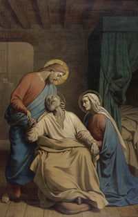 The Death of Saint Joseph art print by Auguste Jean-Baptiste Leloir