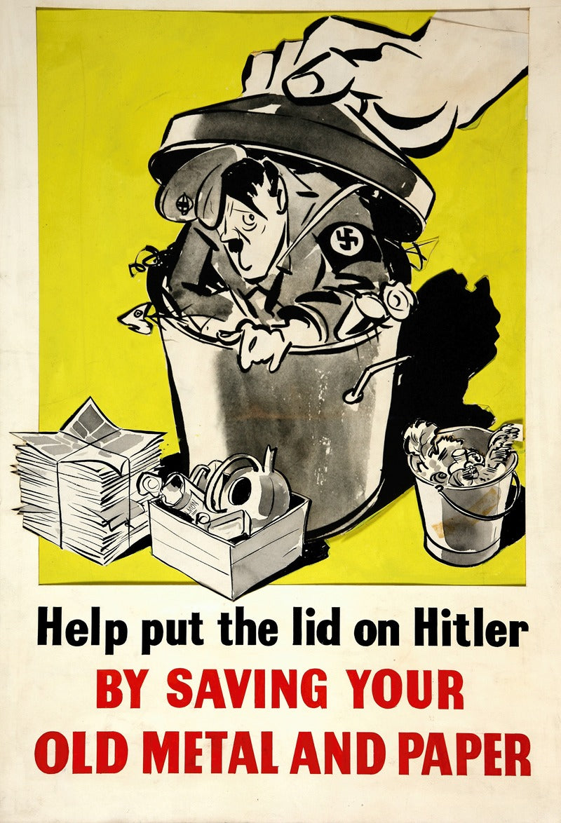 Help Put the Lid on Hitler WWII propaganda poster print