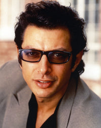 Jeff Goldblum posed in a grey linen suit photo print