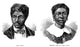 Dred Scott and Harriet wood engraving print from 1887, historical art.