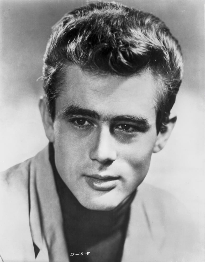 James Dean portrait photo print in white linen and black turtleneck