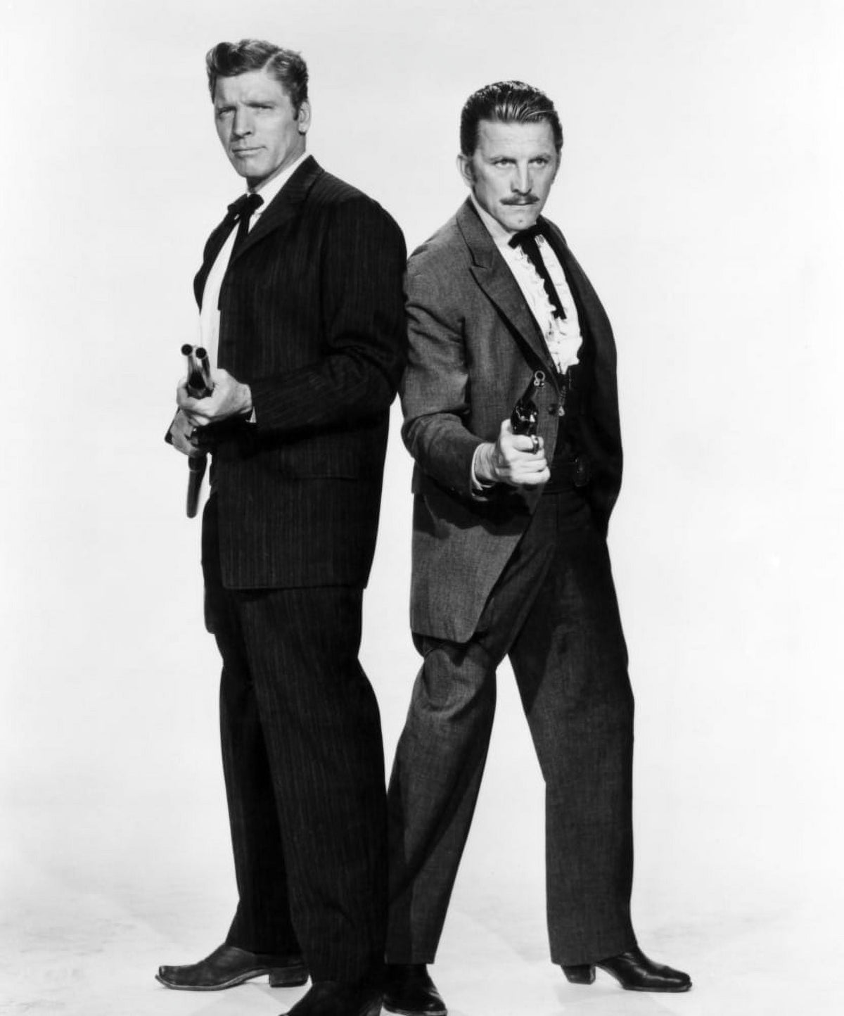 Gunfight at the OK Corral photo print featuring Burt Lancaster and Kirk Douglas, 1957 classic film moment.