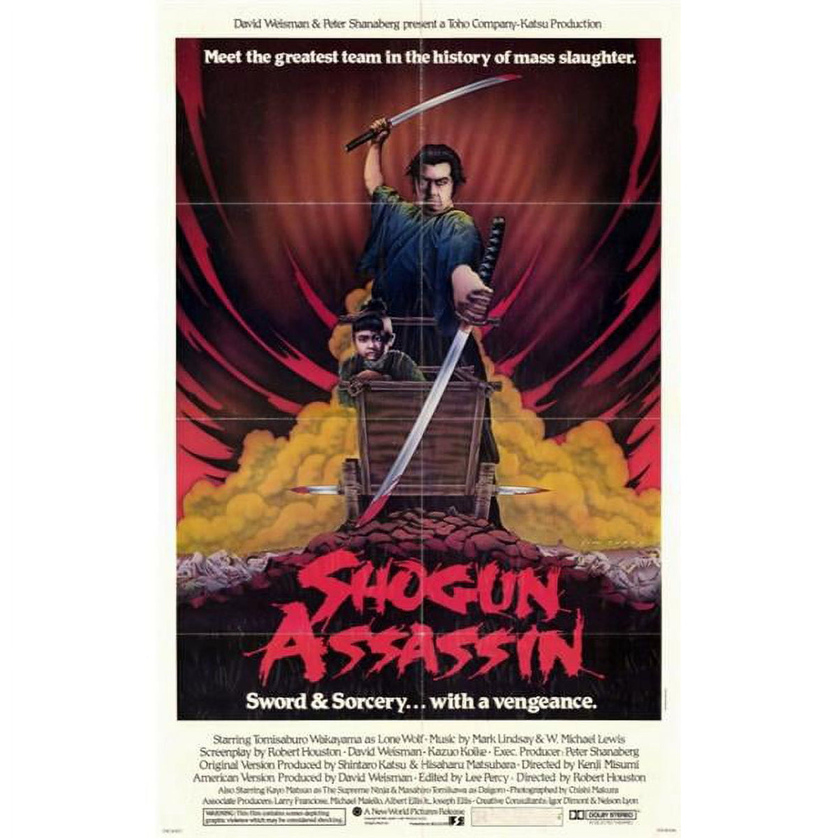 Shogun Assassin Movie Poster 11x17 print featuring vibrant colors and iconic imagery.