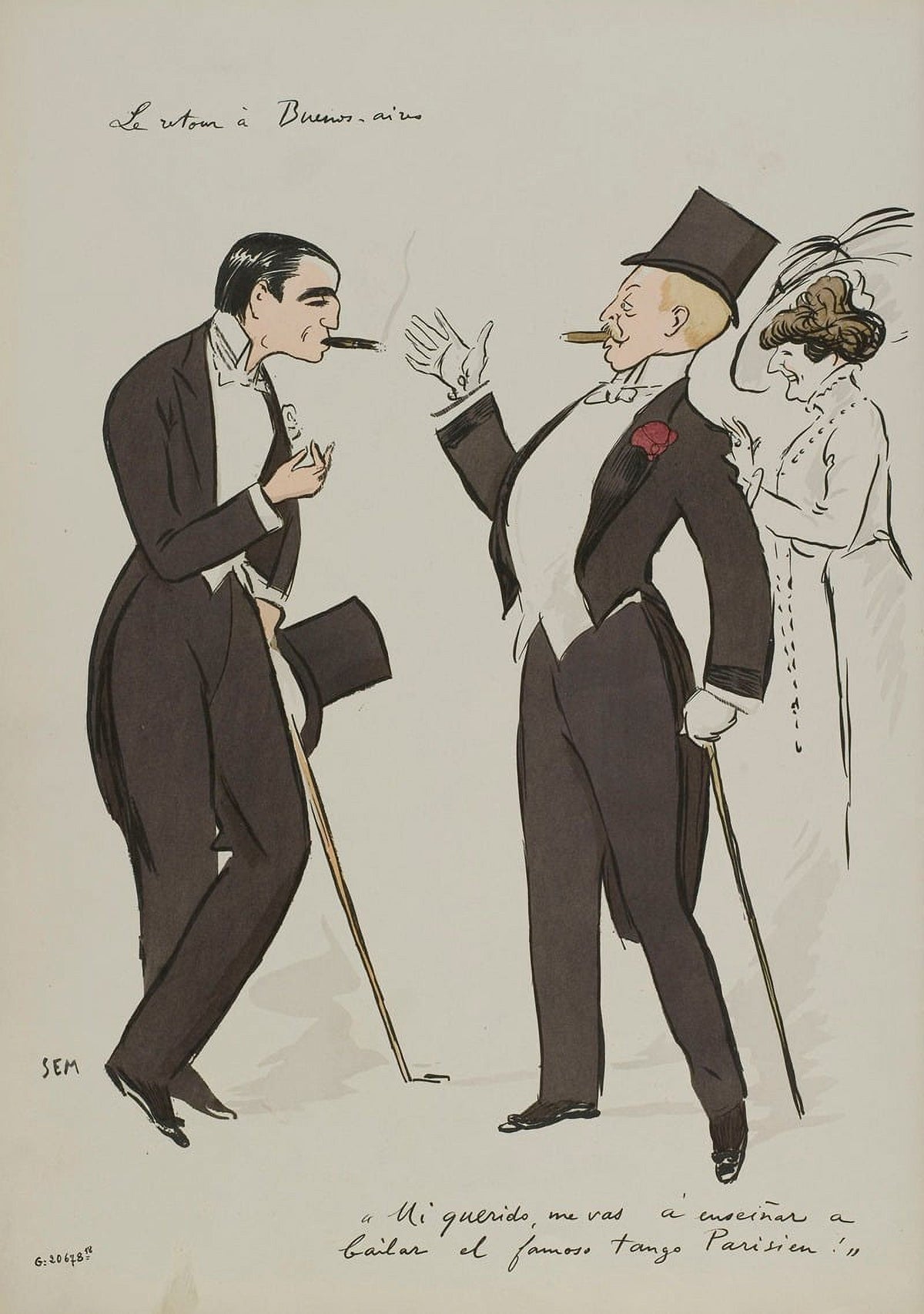 Le Retour à Buenos Aires poster print by Georges Goursat, vibrant Buenos Aires artwork from 1913.