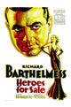 Heroes For Sale movie poster print featuring Richard Barthelmess and Loretta Young, 1933 classic film art.