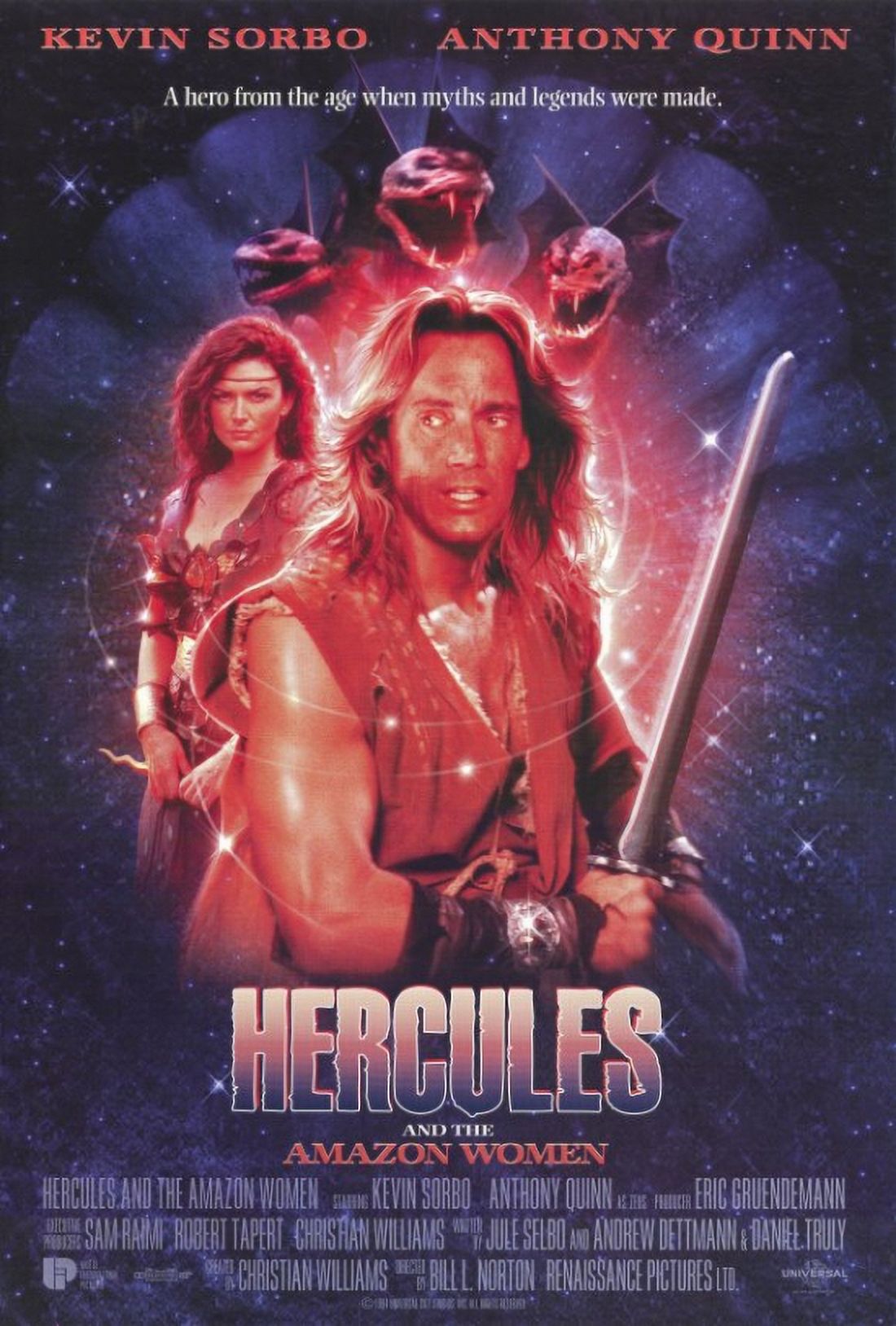 Hercules and the Amazon Women Movie Poster 11x17 - Vibrant Mythical Adventure Art