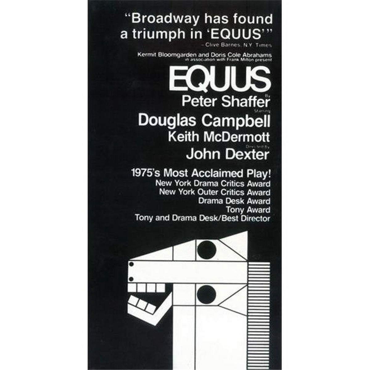 Equus Broadway Movie Poster Print in 11x17 size.