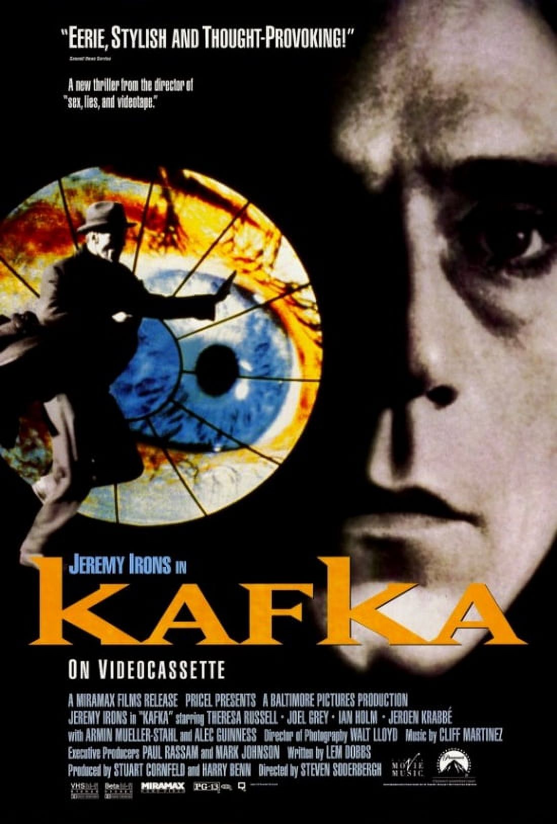 Kafka Movie Poster Print 27x40 inches featuring literary design.