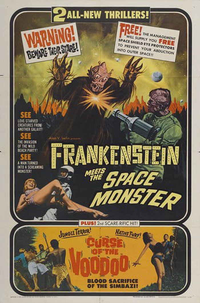 Frankenstein Meets the Space Monster Movie Poster 11x17