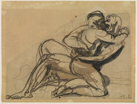Embracing Couple Art Print by Auguste Rodin, intimate artwork.