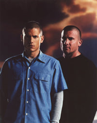 Wentworth Miller portrait photo print from Prison Break in blue polo.