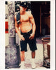 Mark Wahlberg shirtless leaning on post photo print