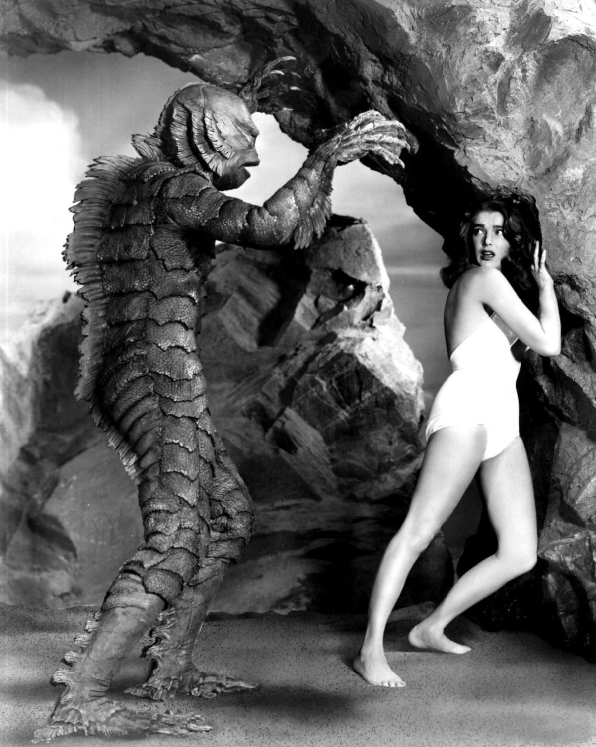 Creature from The Black Lagoon 1954 Photo Poster Print featuring Ben Chapman and Julie Adams.