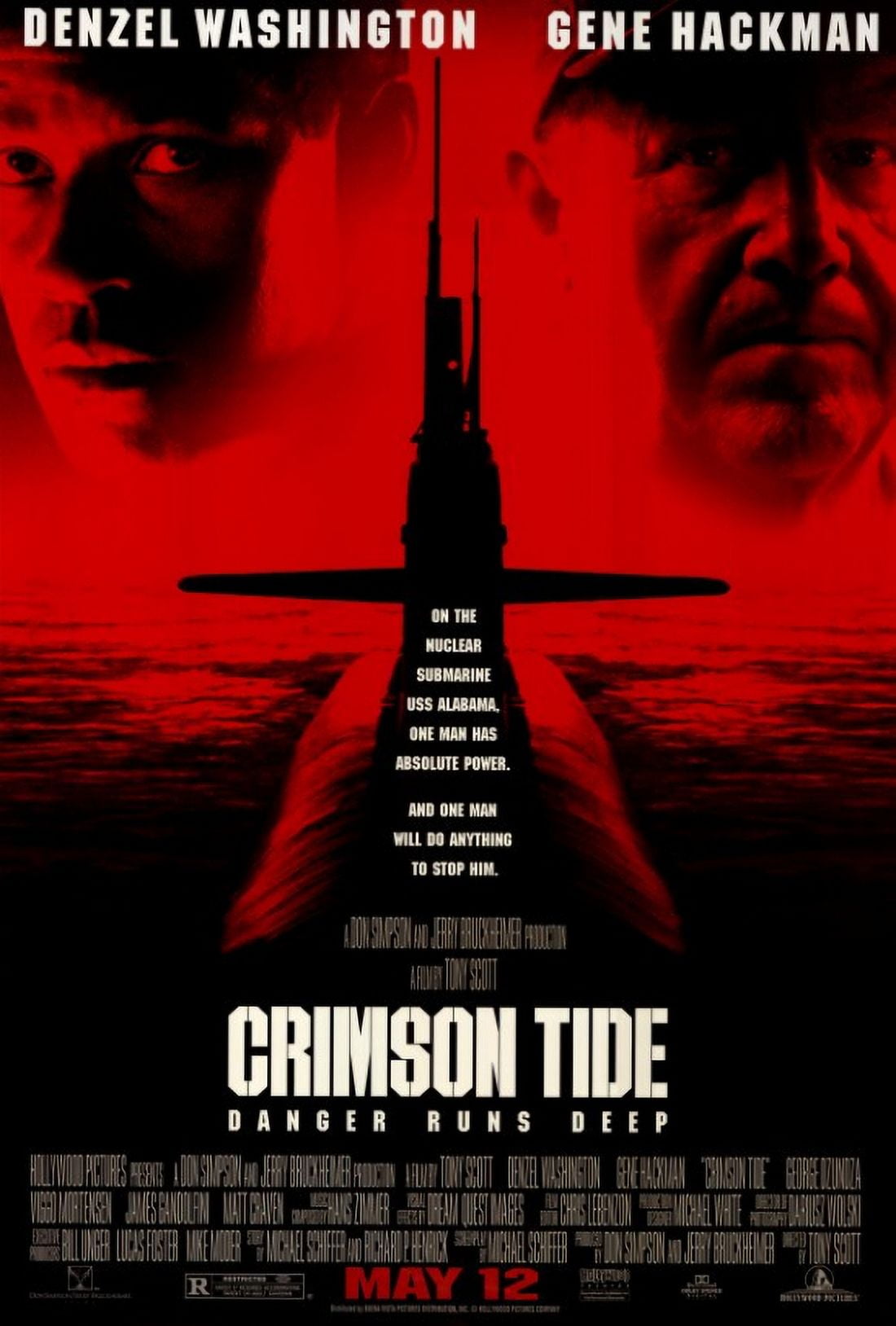 Crimson Tide Movie Poster Print showcasing naval action and drama.