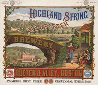 Highland Spring Brewery ale & porter vintage poster print