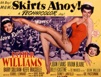 Skirts Ahoy movie masterprint poster featuring Joan Evans, Vivian Blaine, and Esther Williams