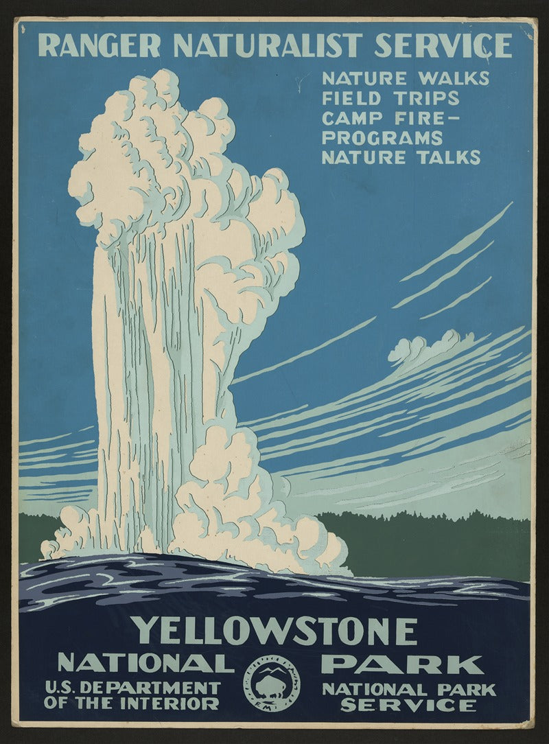 Vintage Yellowstone National Park Ranger Naturalist Service Poster Print by Don Chester Powell