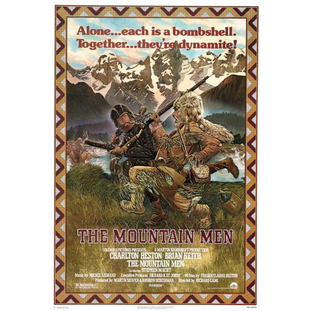 The Mountain Men Movie Poster Print 27 x 40 showcasing rugged adventure.