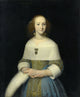 Portrait of a Young Lady by Isaack Luttichuys holding an ostrich feather - Dutch painting poster print