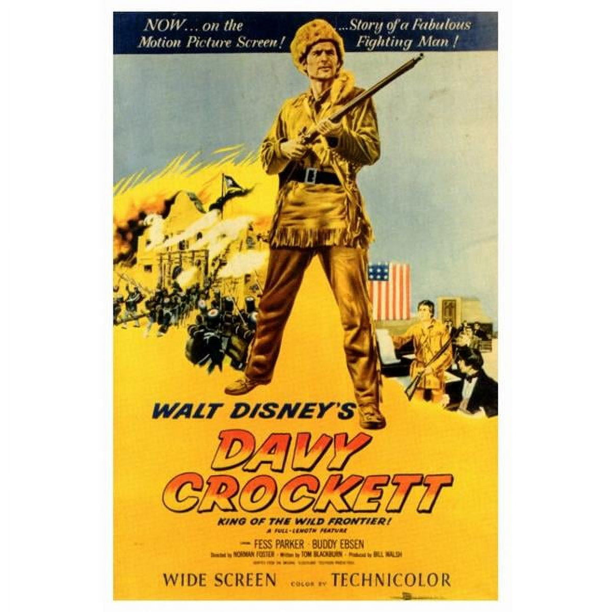 Davy Crockett classic movie poster print 27x40