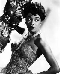 Elegant portrait photo print of Sarah Vaughan in gown