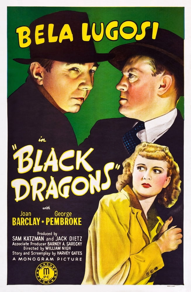 Black Dragons movie masterprint poster featuring Bela Lugosi and Joan Barclay in 1942