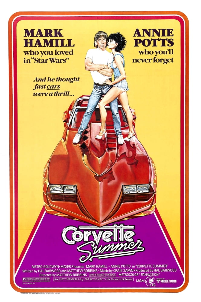 Corvette Summer movie poster featuring Mark Hamill and Annie Potts from the 1978 film.