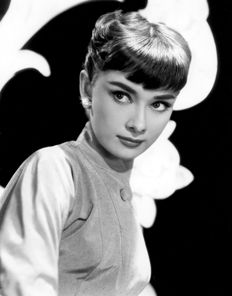 Audrey Hepburn 1953 classic photo print, Hollywood icon.