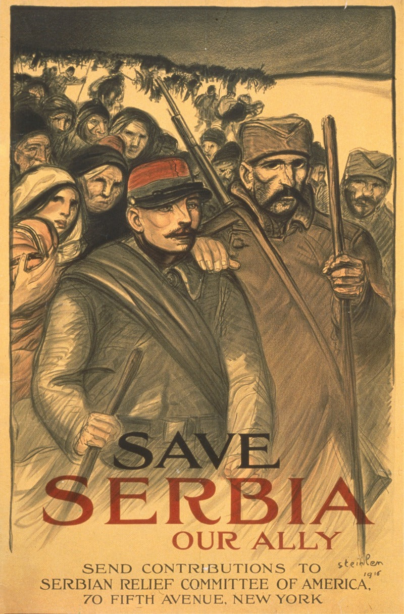 Save Serbia Our Ally (1918) poster print by Théo Steinlen on premium paper.