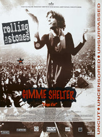 Gimme Shelter movie poster print featuring Mick Jagger from 1970, available in various sizes.
