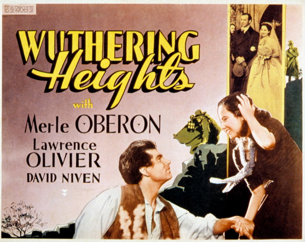 Wuthering Heights 1939 Movie Poster Masterprint featuring Laurence Olivier and Merle Oberon.