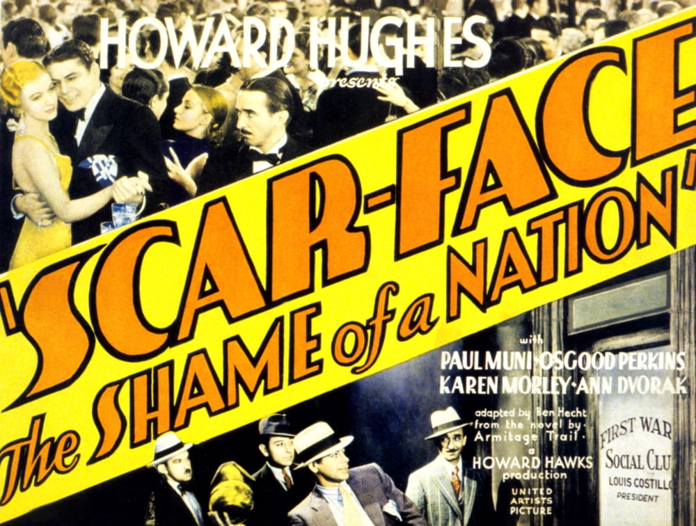 Scarface 1932 movie masterprint poster featuring Paul Muni and classic cast.