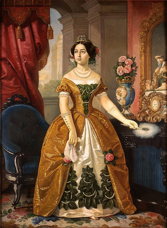 Portrait of Doña Dolores Tosta de Santa Anna art print by Juan Cordero