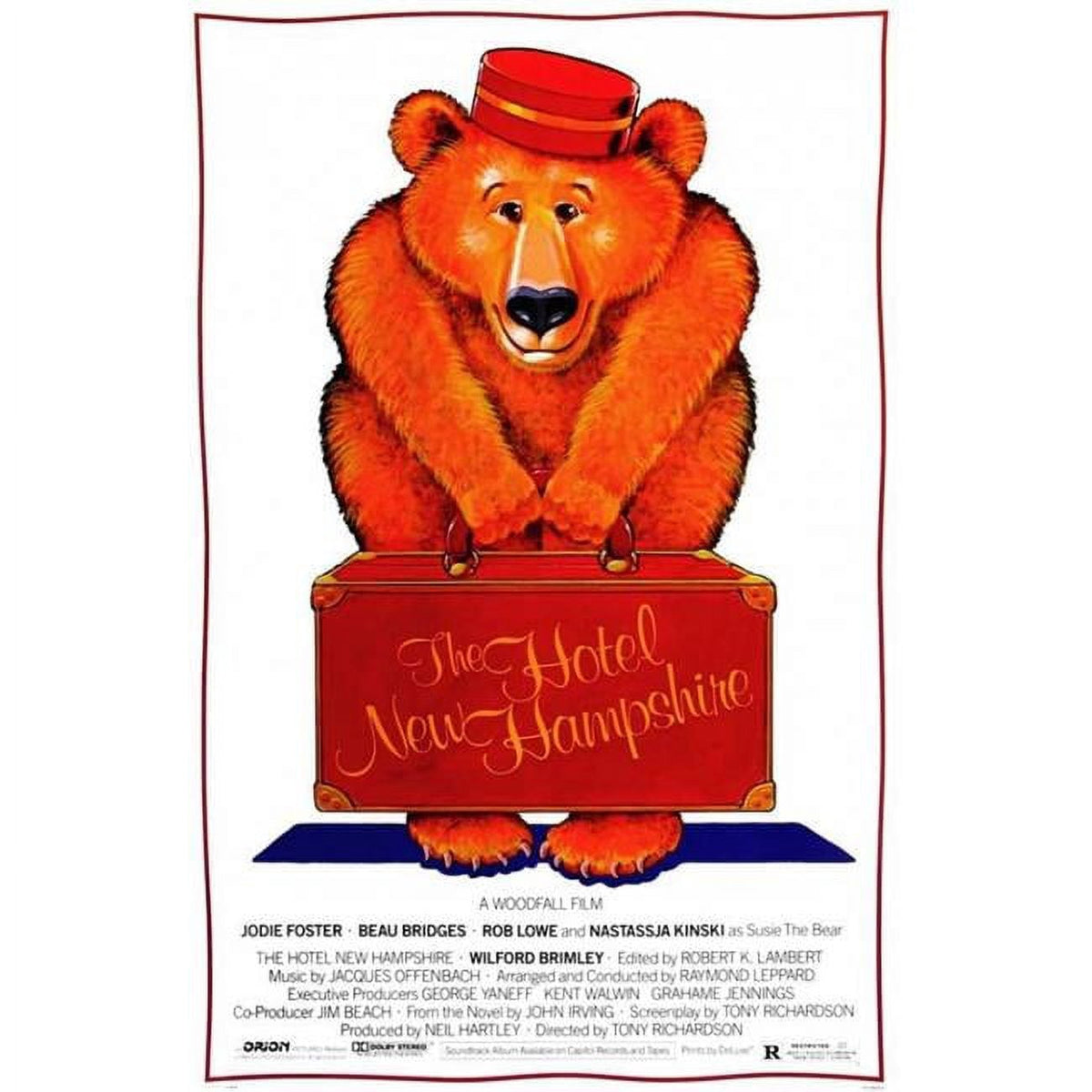 The Hotel New Hampshire movie poster print featuring vibrant colors and classic film imagery.