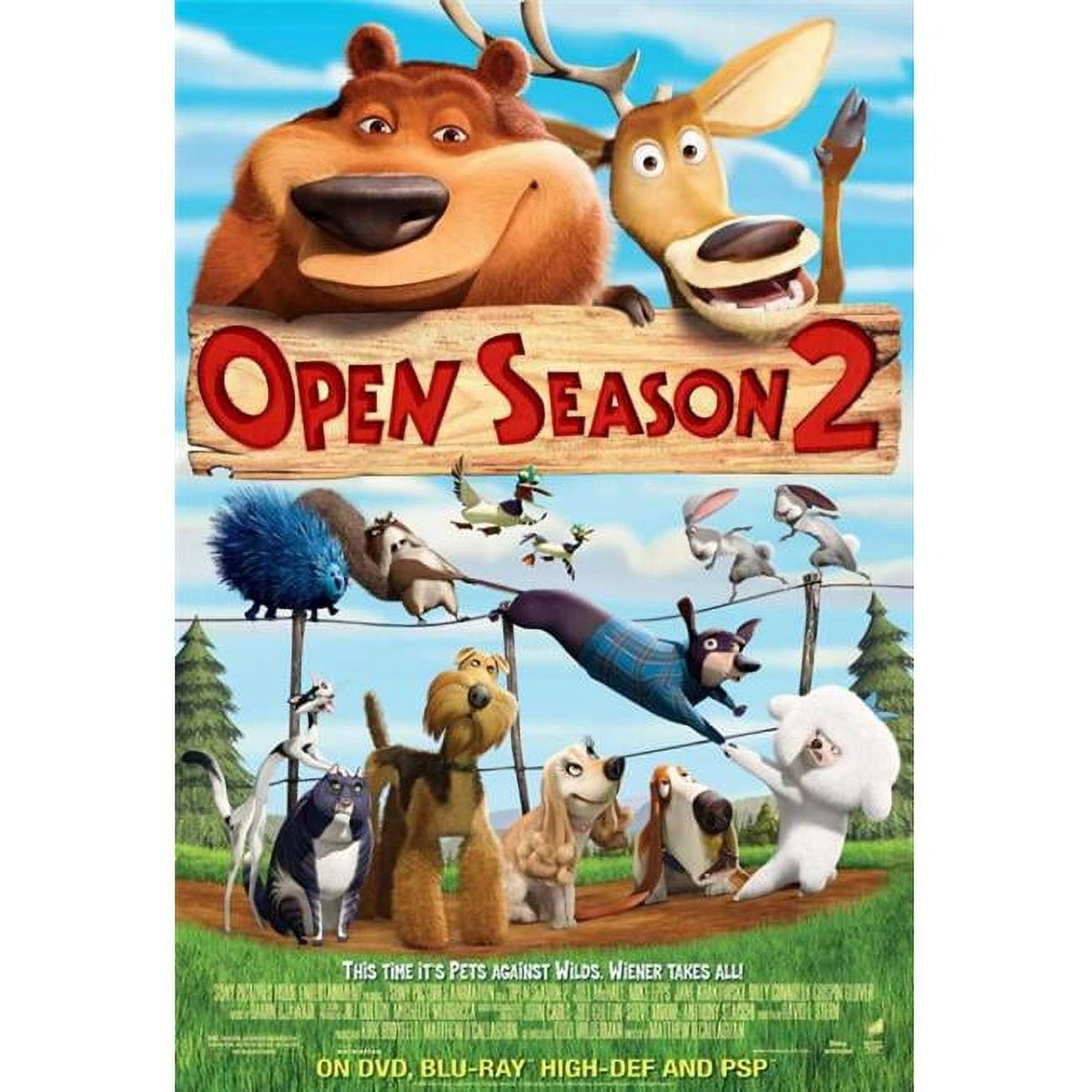 Open Season 2 movie poster print in vibrant colors.