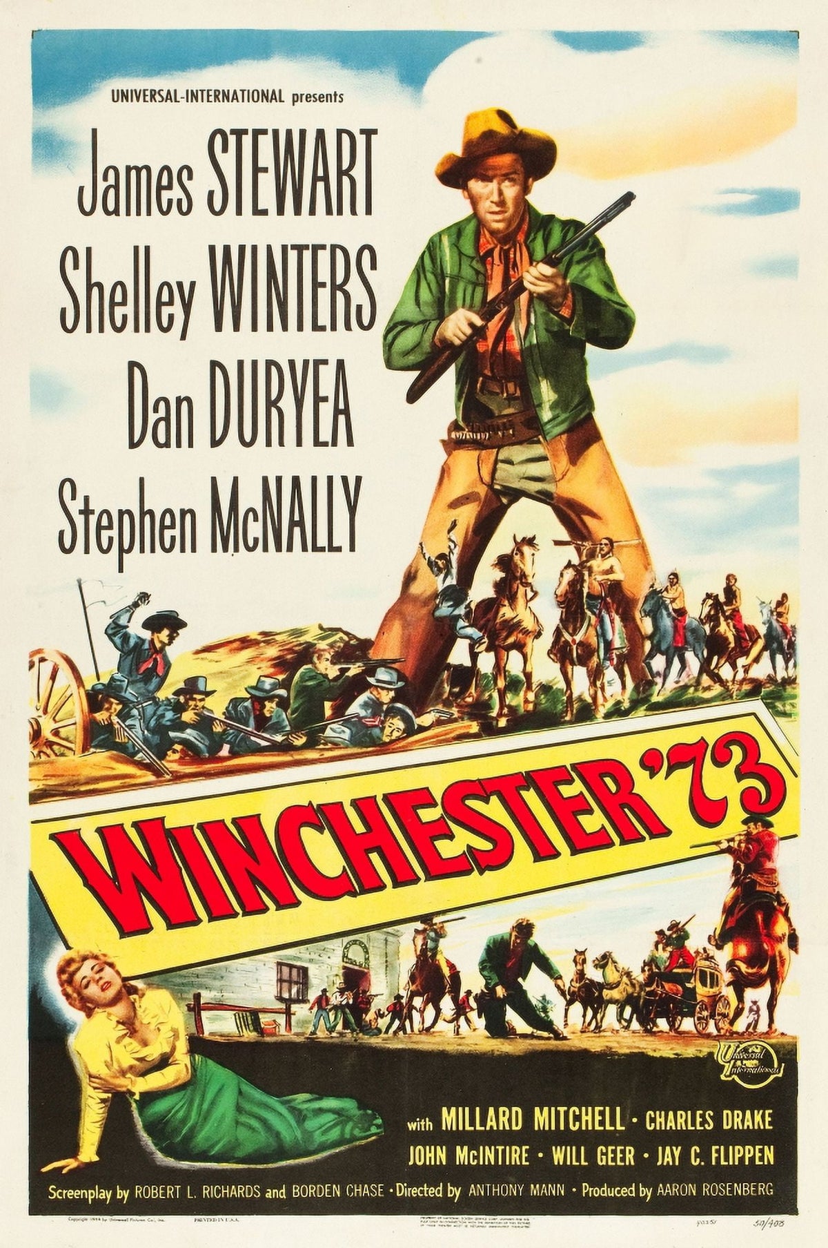 Winchester '73 Movie Masterprint Poster featuring James Stewart and Shelley Winters