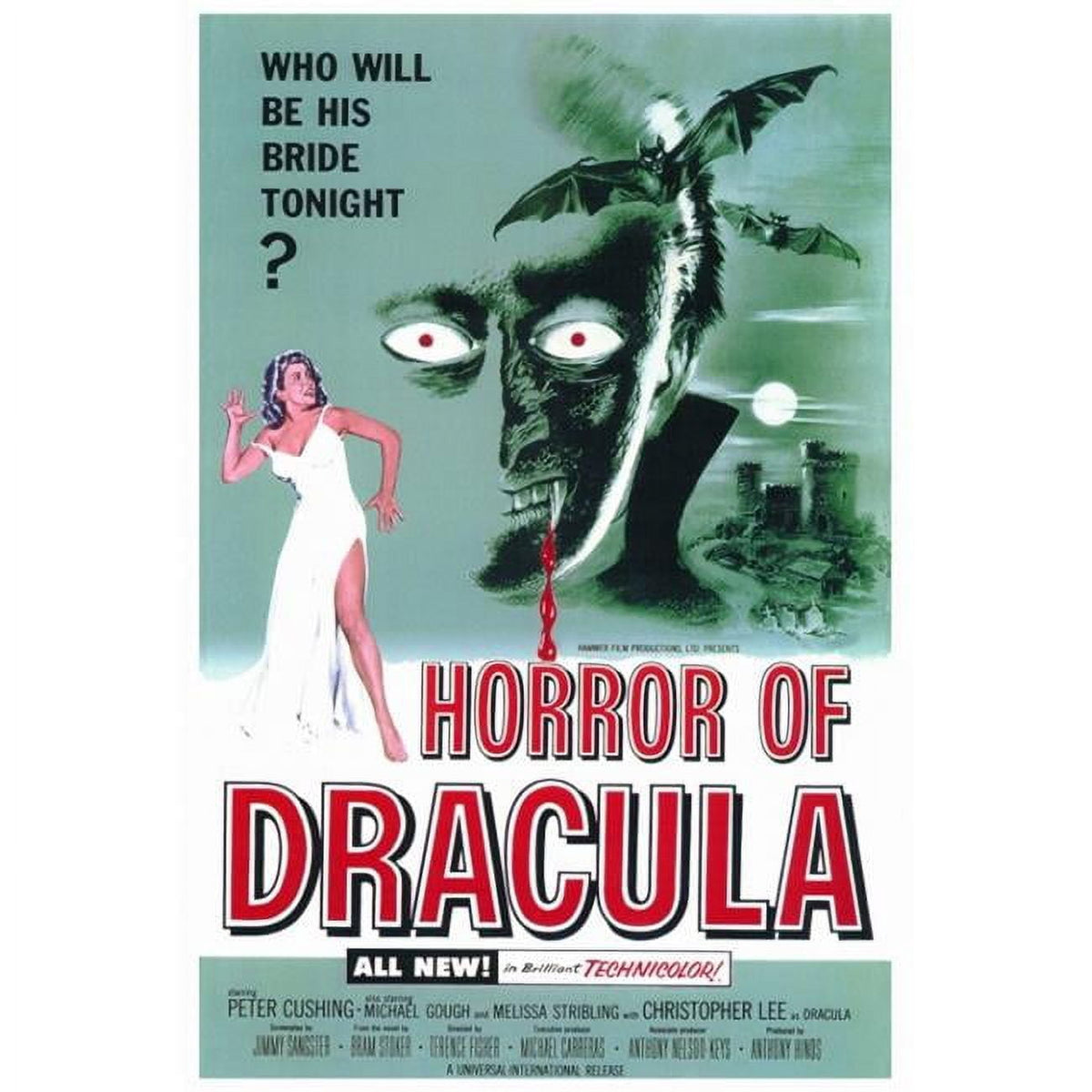 Horror of Dracula Movie Poster Print featuring Christopher Lee as Count Dracula.