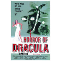 Horror of Dracula Movie Poster Print featuring Christopher Lee as Count Dracula.