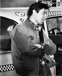Robert De Niro leaning on a taxi cab photo print