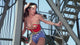 Lynda Carter Wonder Woman photo print on staircase