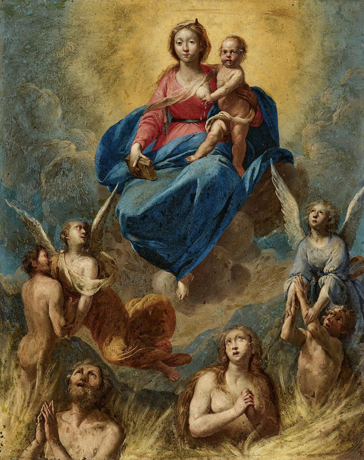 Madonna and Child with Souls in Purgatory poster print by Antonio De Bellis
