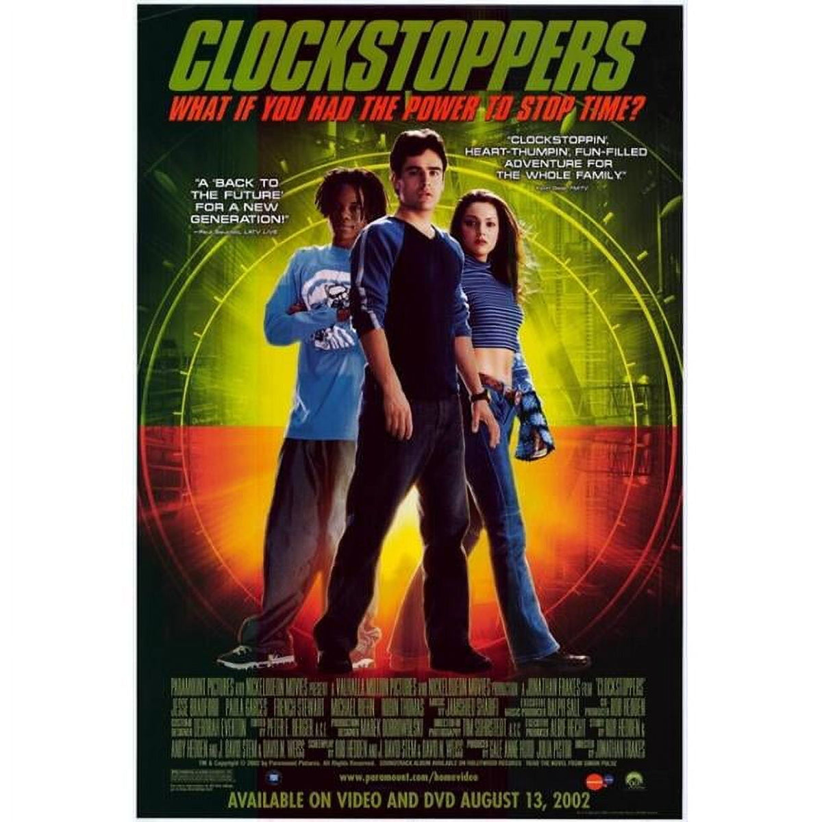 Clockstoppers Movie Poster Print 27x40 showcasing thrilling adventure.