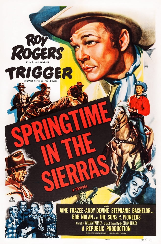 Springtime In The Sierras movie poster print featuring Roy Rogers.