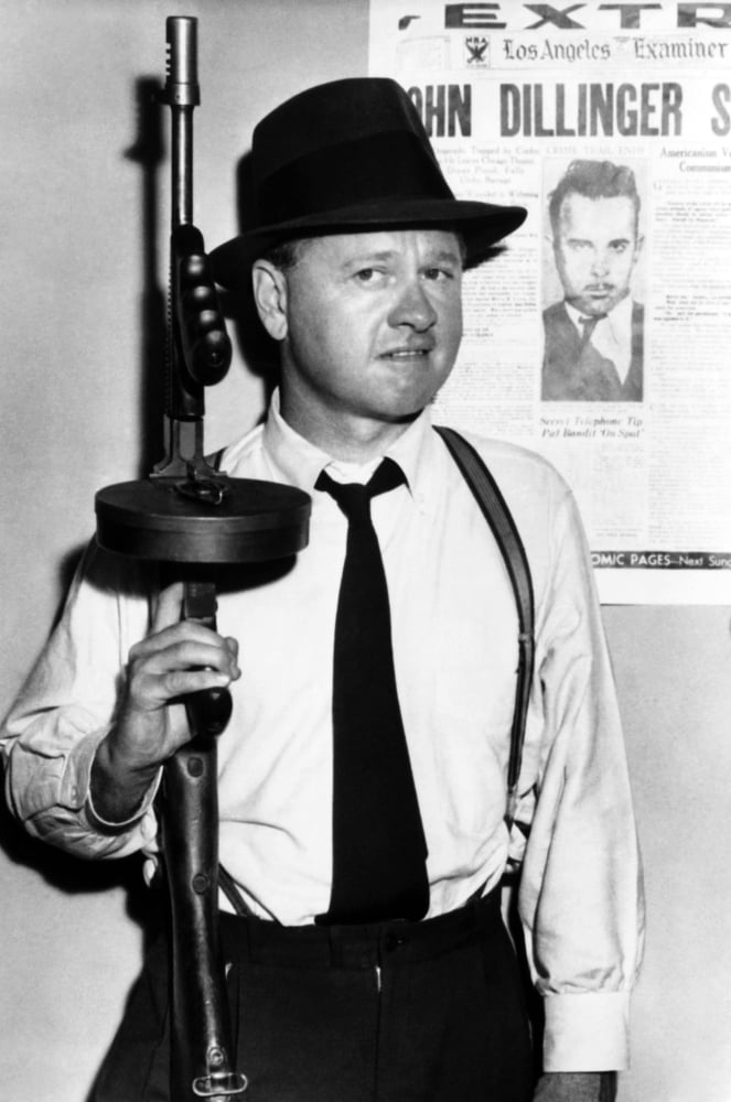 Mickey Rooney as Baby Face Nelson in a 1957 photo print.