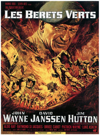 The Green Les Berets Verts movie poster print featuring John Wayne.