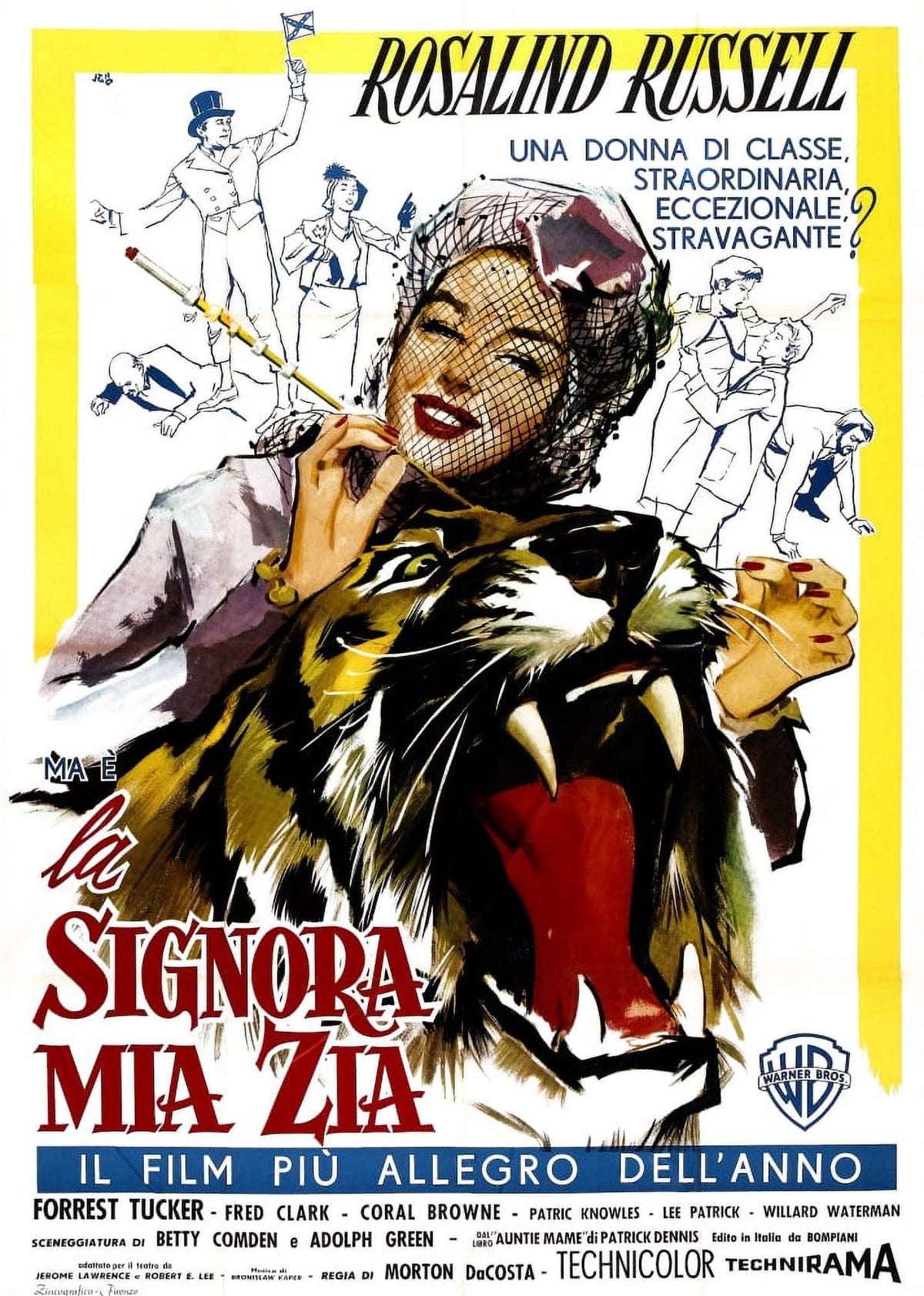 Auntie Mame movie masterprint poster featuring Rosalind Russell, 1958.