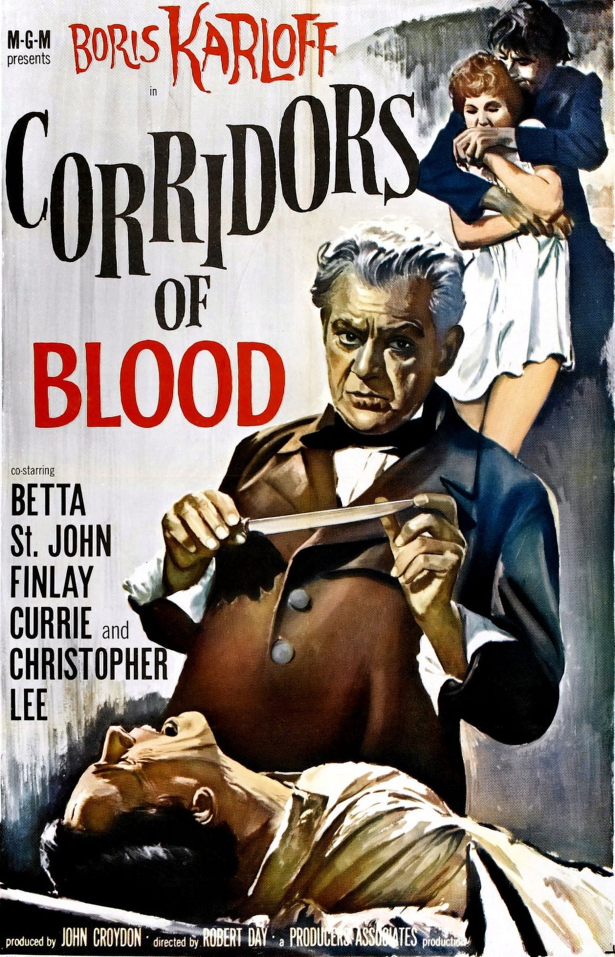 Corridors of Blood 1958 movie poster featuring Boris Karloff.