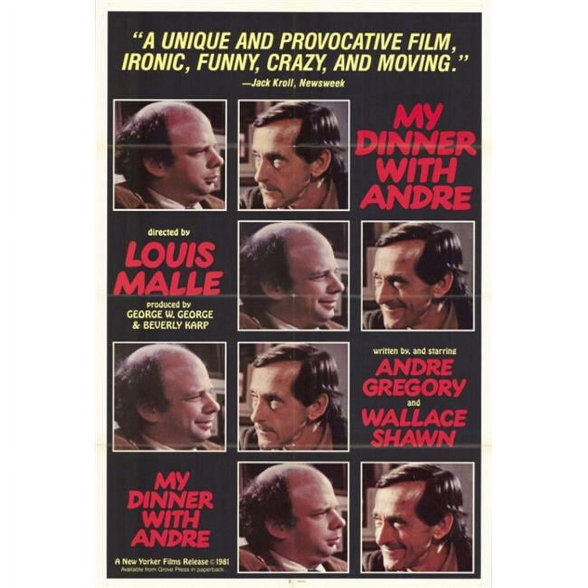 My Dinner with Andre Movie Poster Print 27x40