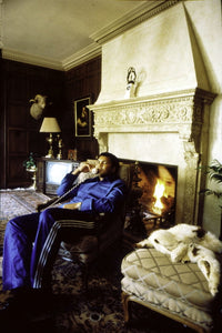 Muhammad Ali talking on the telephone at his Freemont Place home in Los Angeles photo print.
